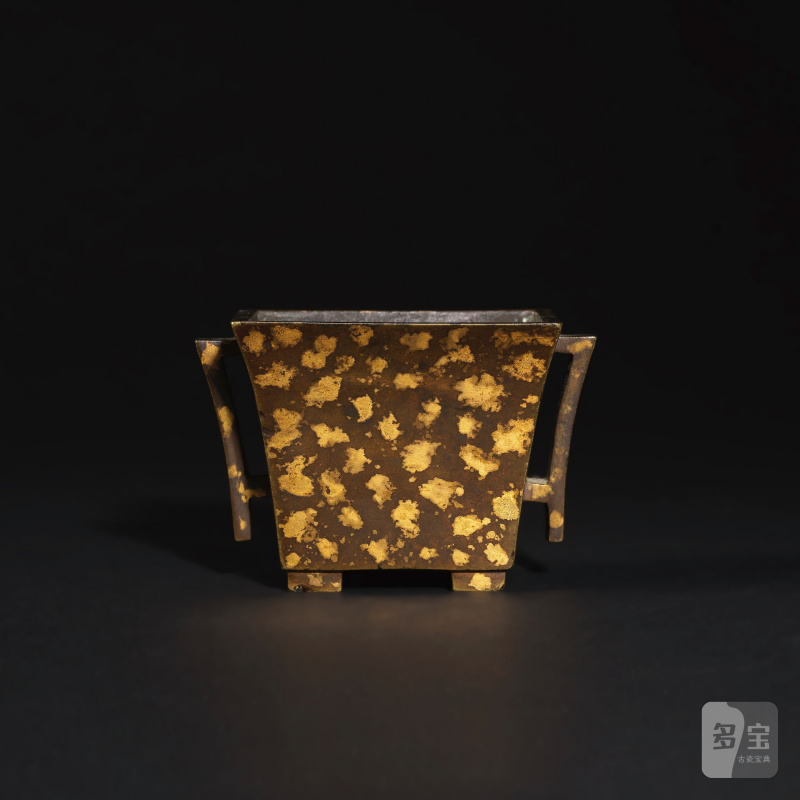 十七/十八世紀 銅灑金香爐 | PETIT BRÛLE-PARFUM EN BRONZE TACHETÉ D'OR - 图1